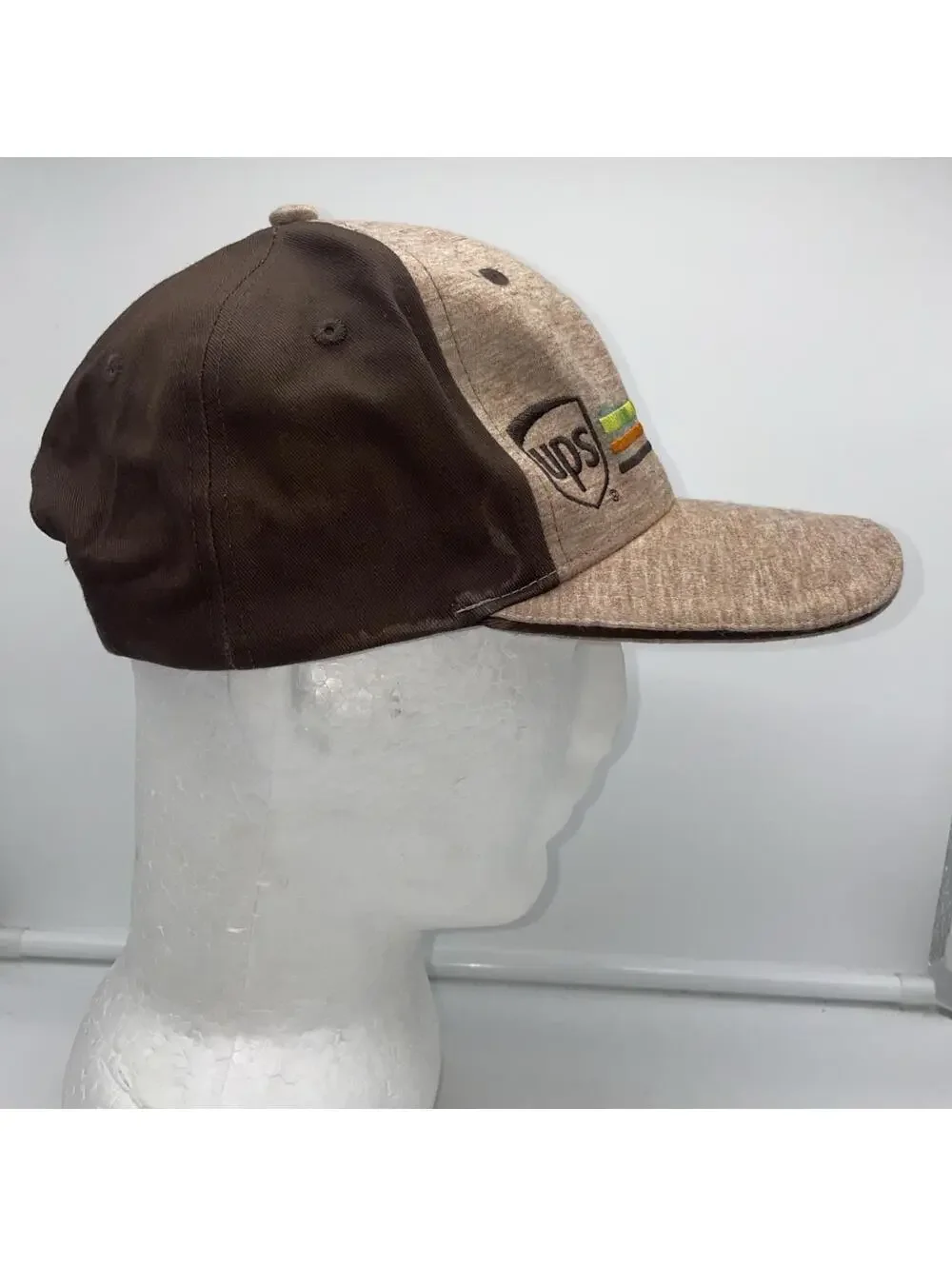 UPS Hat With Mountain Graphic Embroidery  Brown Tan SnapBack OSFA